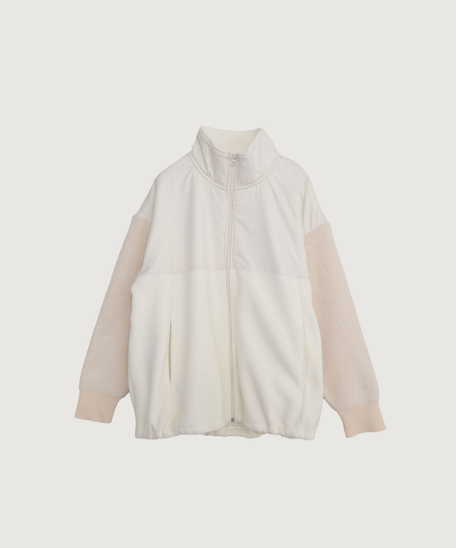 フリースドッキング スタンドカラー ブルゾン
