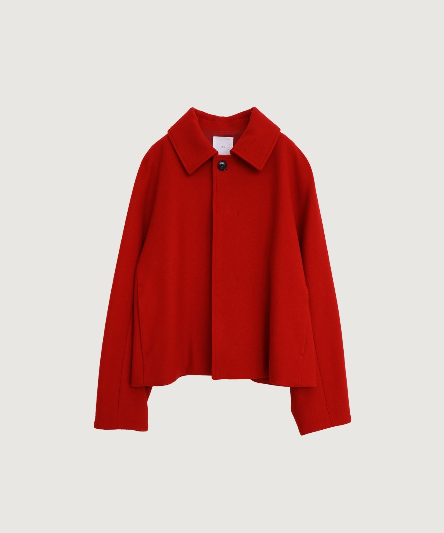 ウールメルトン ステンカラー ショート丈 コート