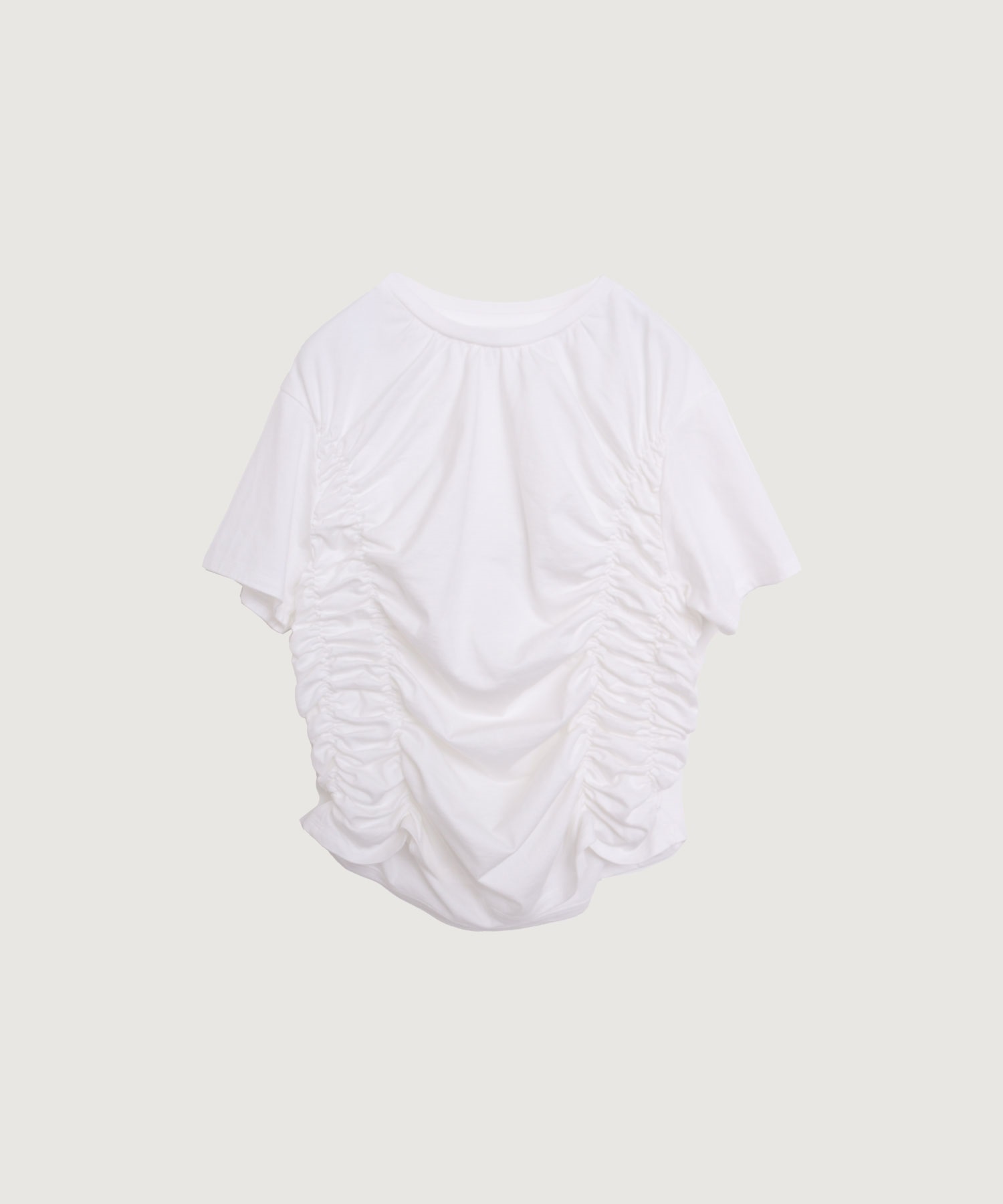 ●スワイ天竺 ラウンドシャーリング Tシャツ(シロ-F)