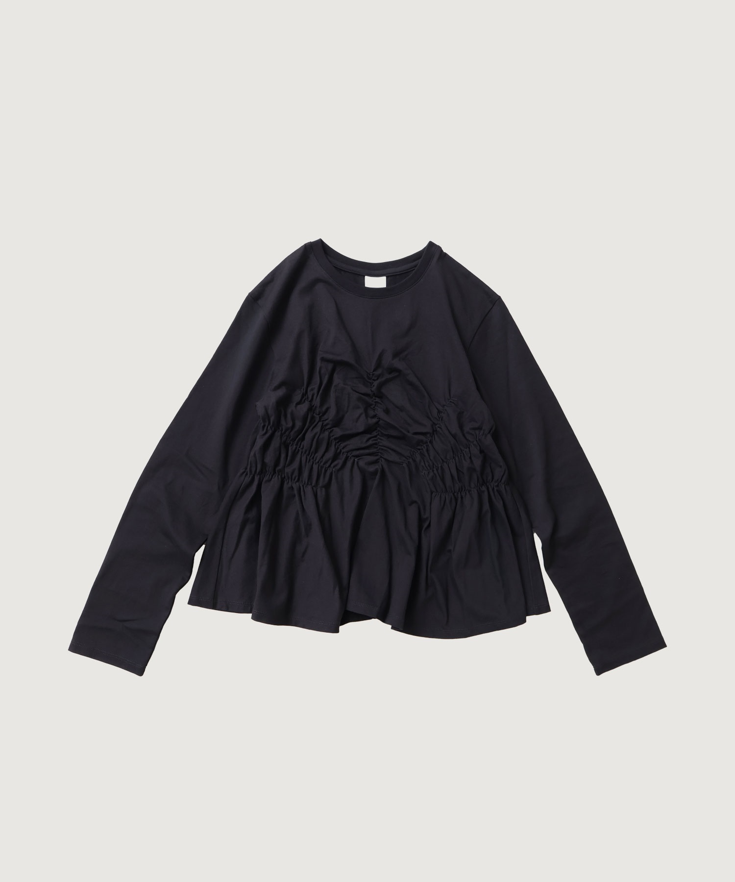 【予約販売】スワイ天竺 シャーリングペプラム ロンＴ