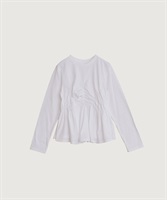 スワイ天竺 シャーリングペプラム ロンＴ(シロ-F)