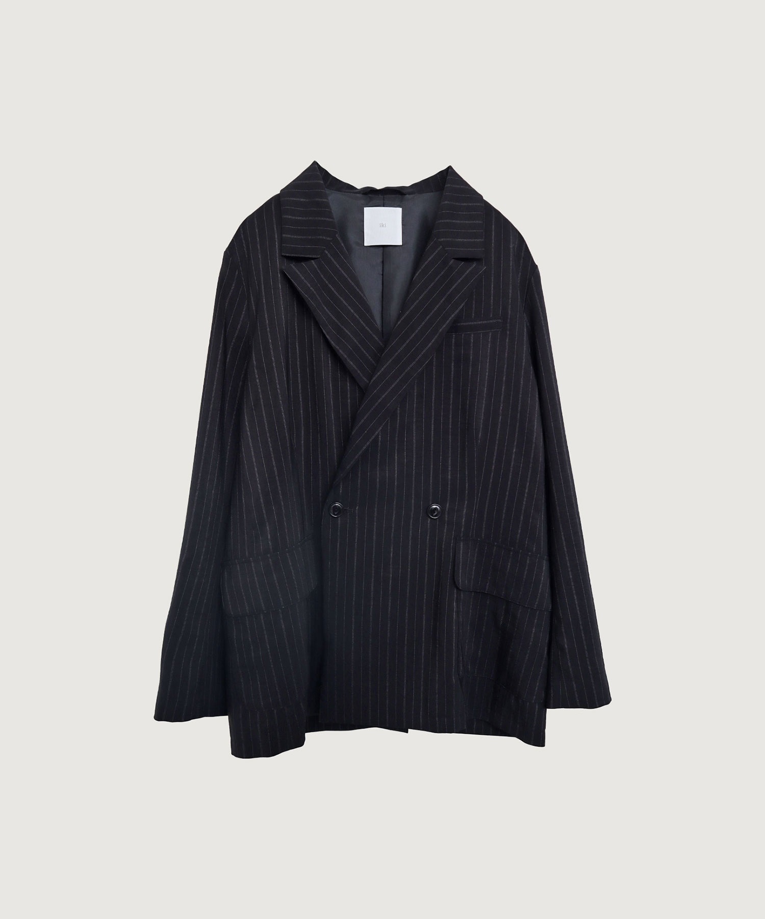 レーヨンウールナイロン平織り ストライプ ダブル ジャケット