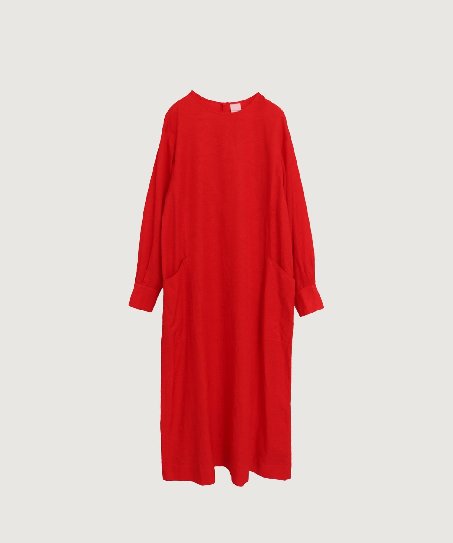 【予約販売】キュプラリサイクルコットンツイル Aライン長袖 ワンピース