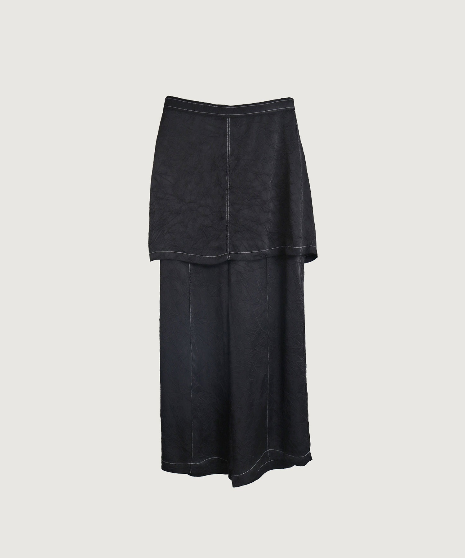 【予約販売】キュプラシワサテン ミニレイヤード パンツ