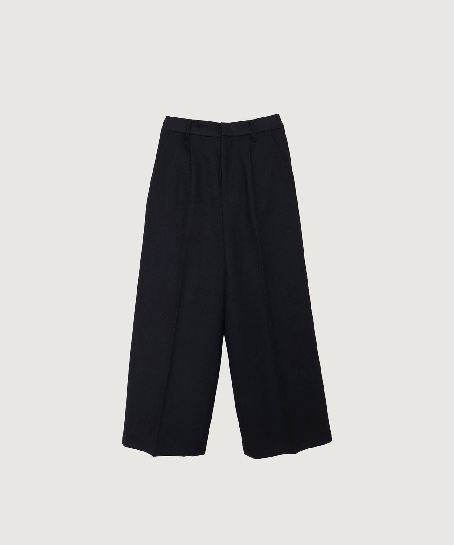 先染めチェック ワイド パンツ