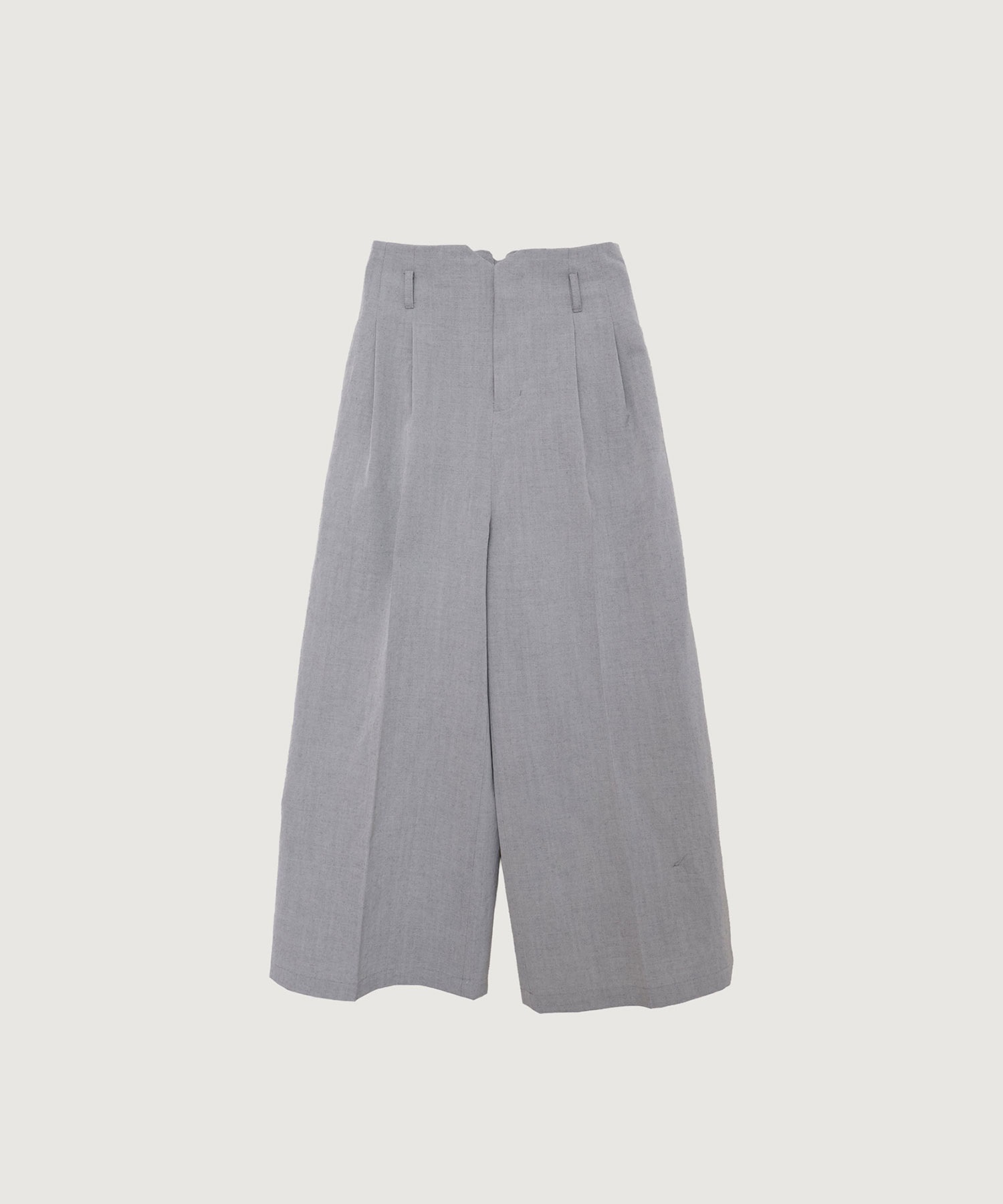 強撚ウールギャバ ハイウエストワイドパンツ