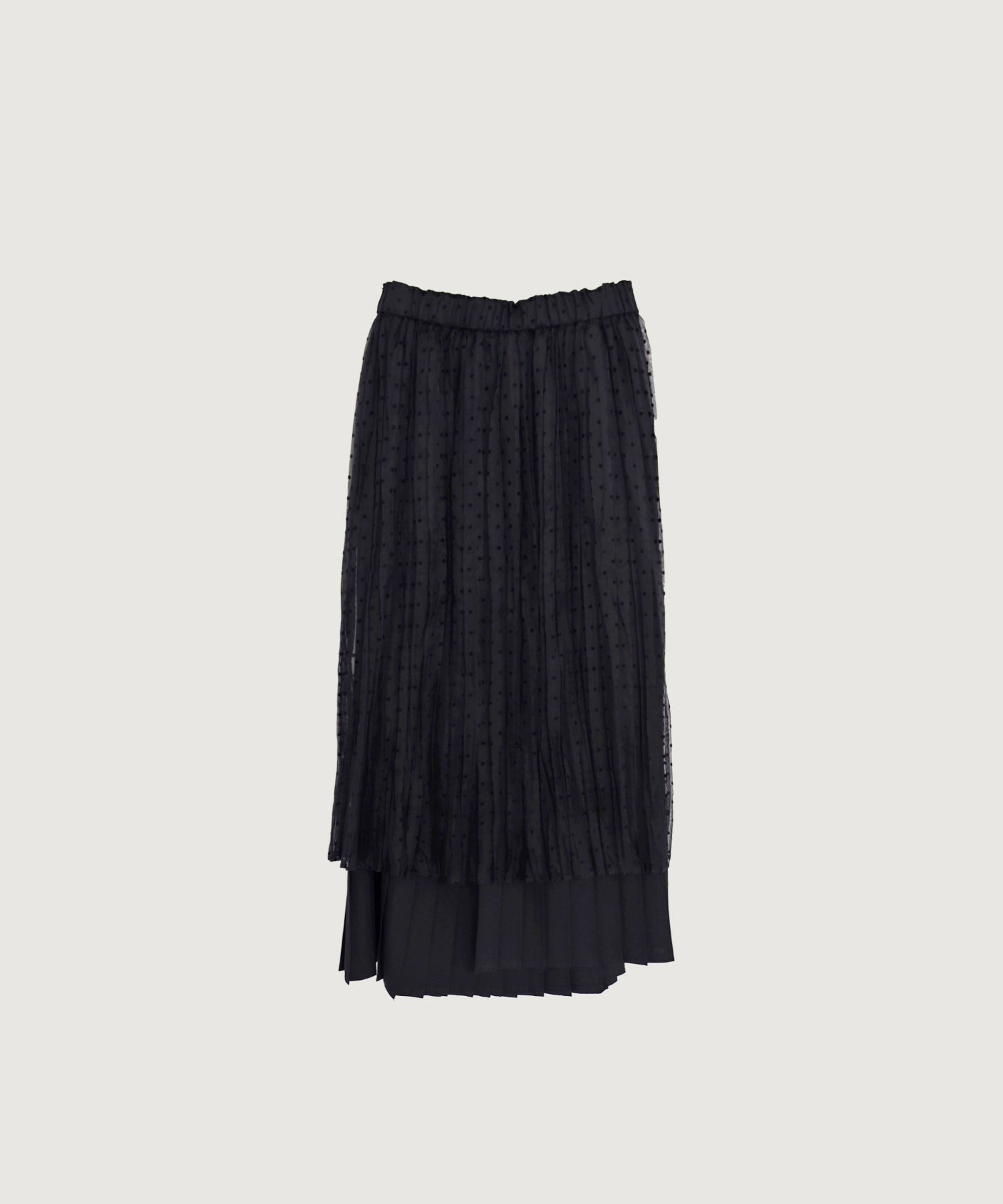 【予約販売】オーガンジーフロッキードット プリーツ スカート