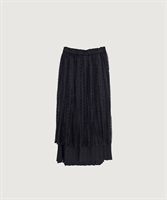 【予約販売】オーガンジーフロッキードット プリーツ スカート(クロ-F)