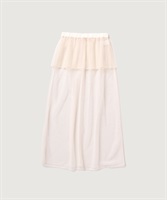 フラワーチュールレース プリーツドッキングスカート(キナリ-F)