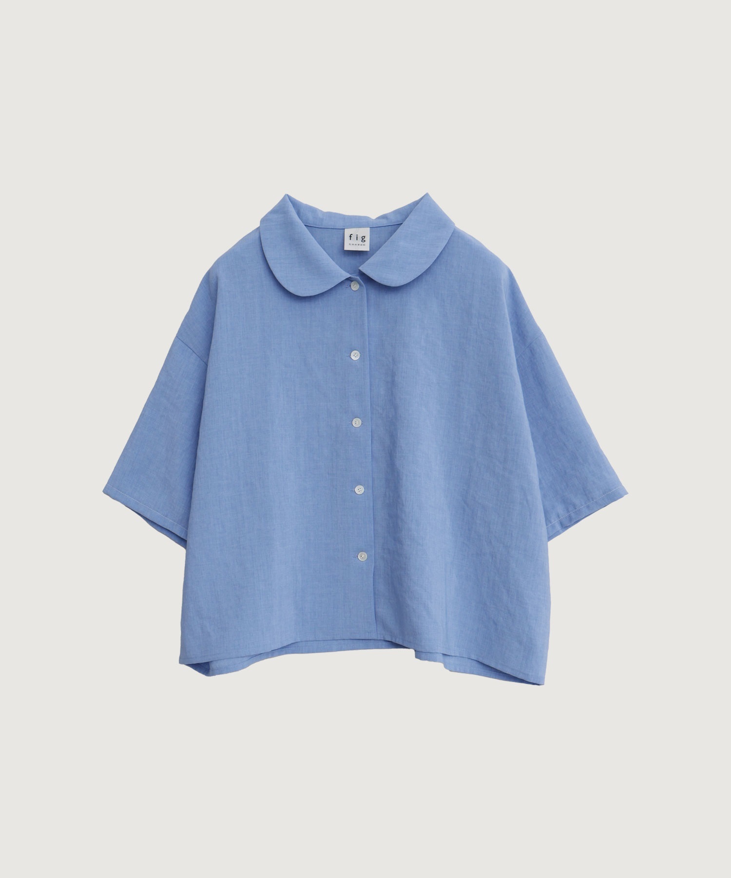 round collar shirt(サックス-F)