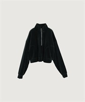 【予約販売】track velour half zip(グリーン-F)