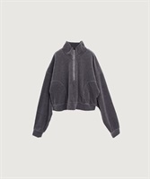 【予約販売】track velour half zip(グレー-F)