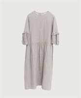 LINEN gingham mini dress(ベージュ-F)