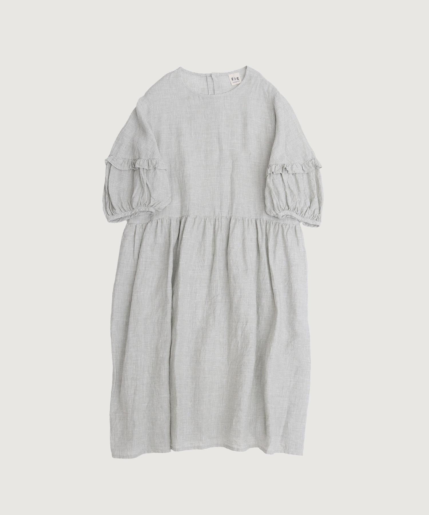 LINEN gingham mini dress