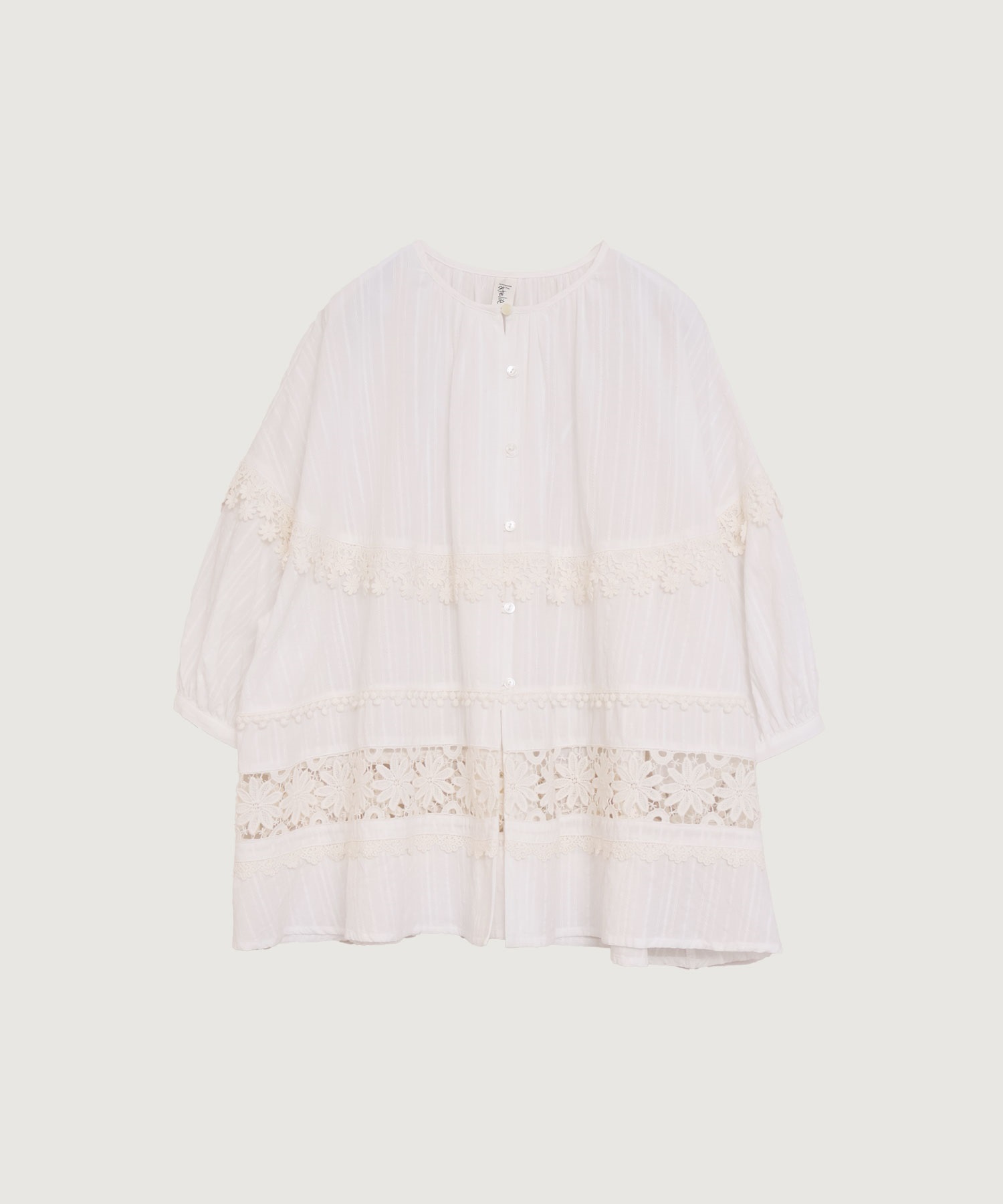 【予約販売】つぎはぎレース パッチワークブラウス