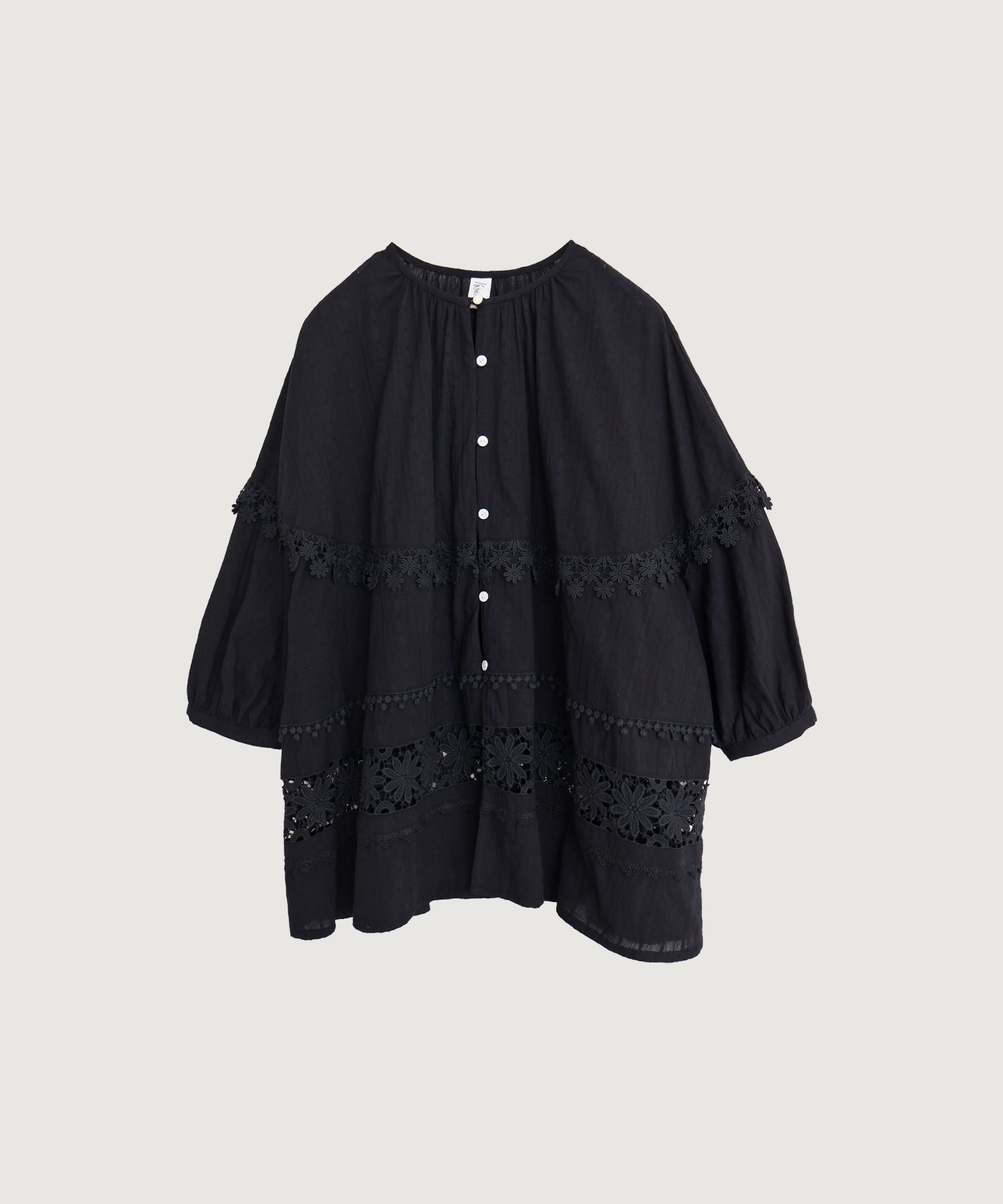 【予約販売】つぎはぎレース パッチワークブラウス