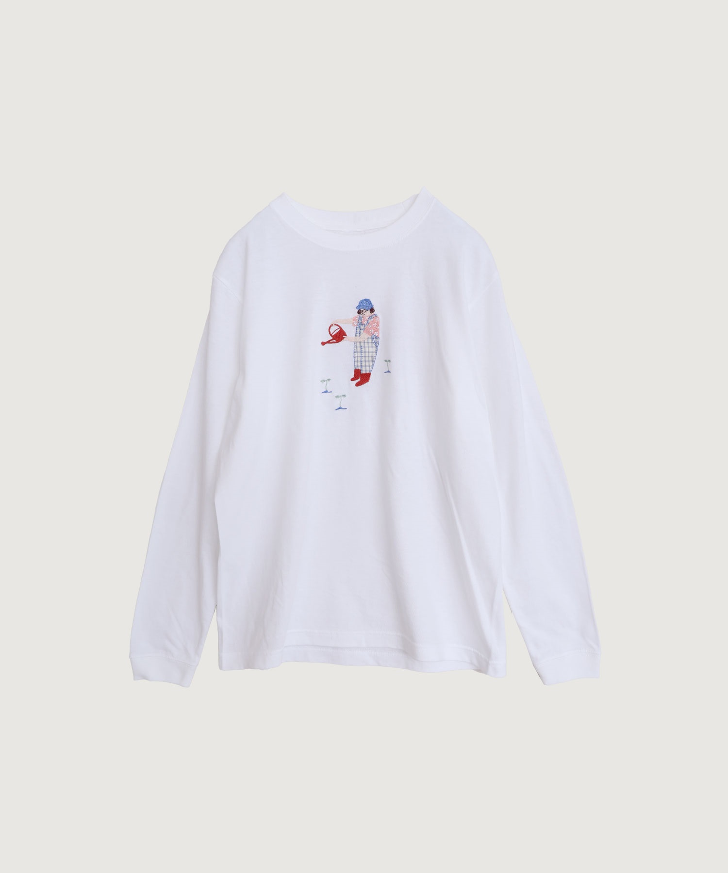 植物おせわ係 アップリケ刺繍ロンT