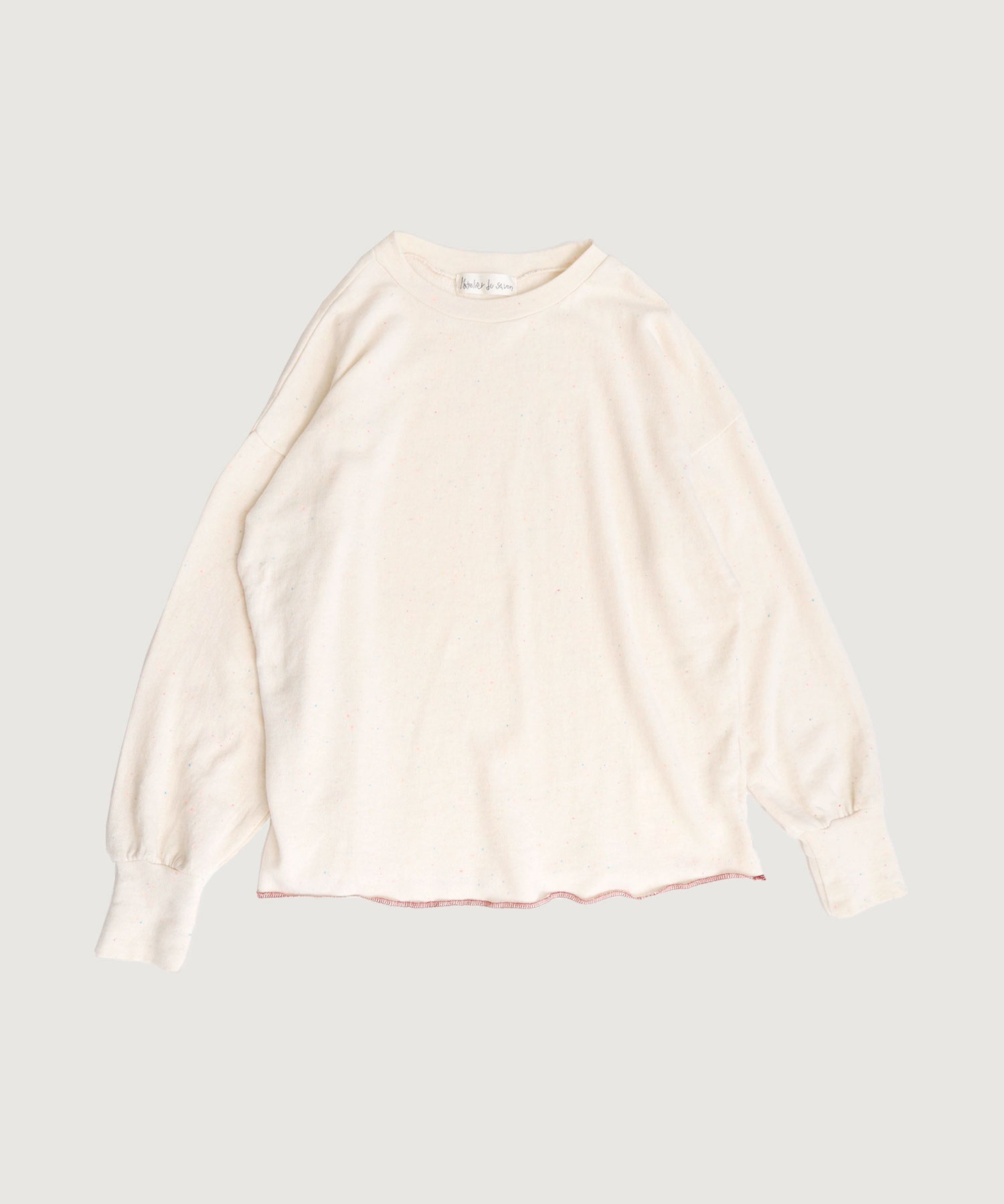 カラフルネップ裏毛　パフ袖プルオーバー