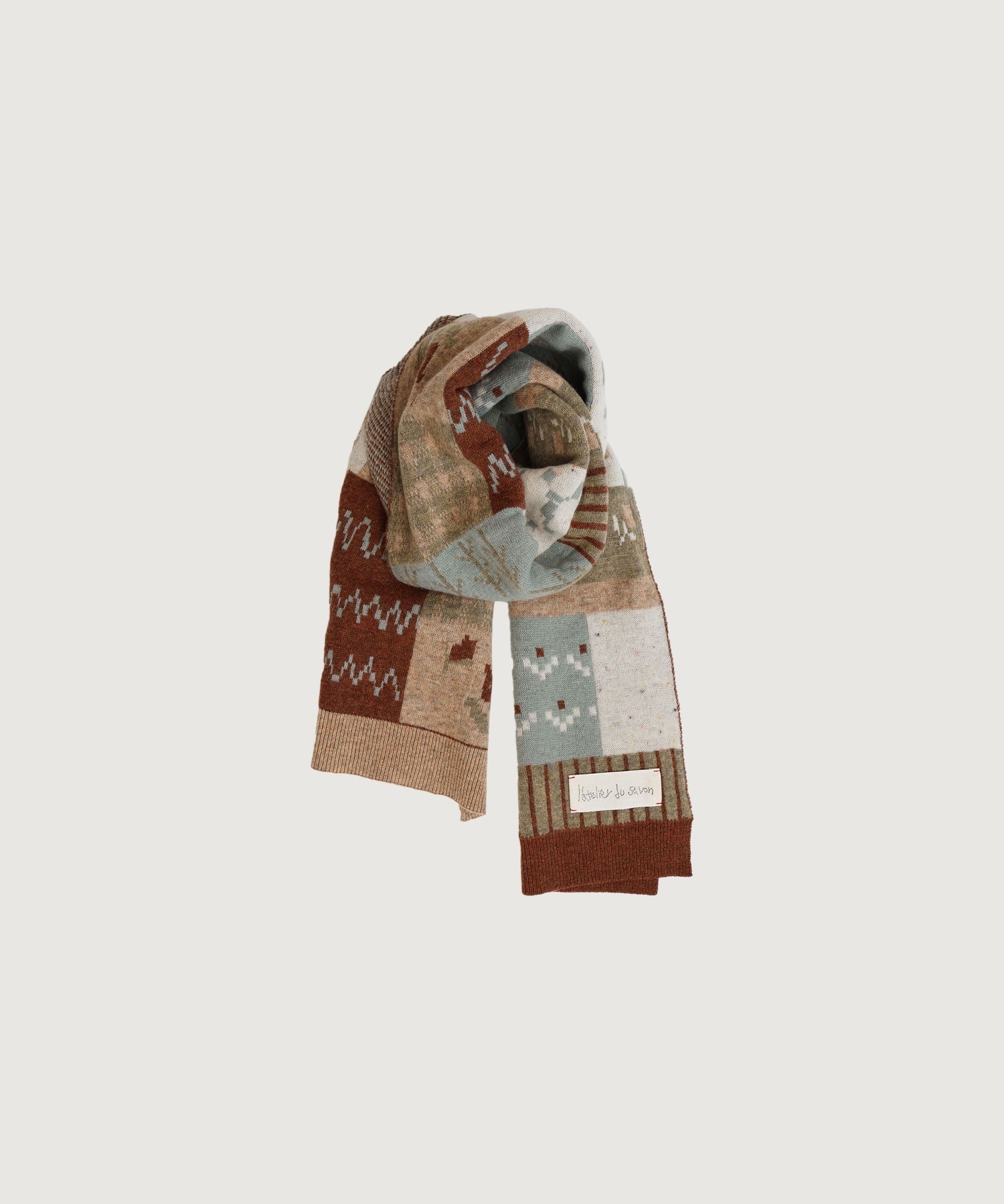 【予約販売】カラフルジャガード　ふとマフラー