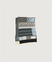 カラフルジャガード　ふとマフラー(グレー-F)