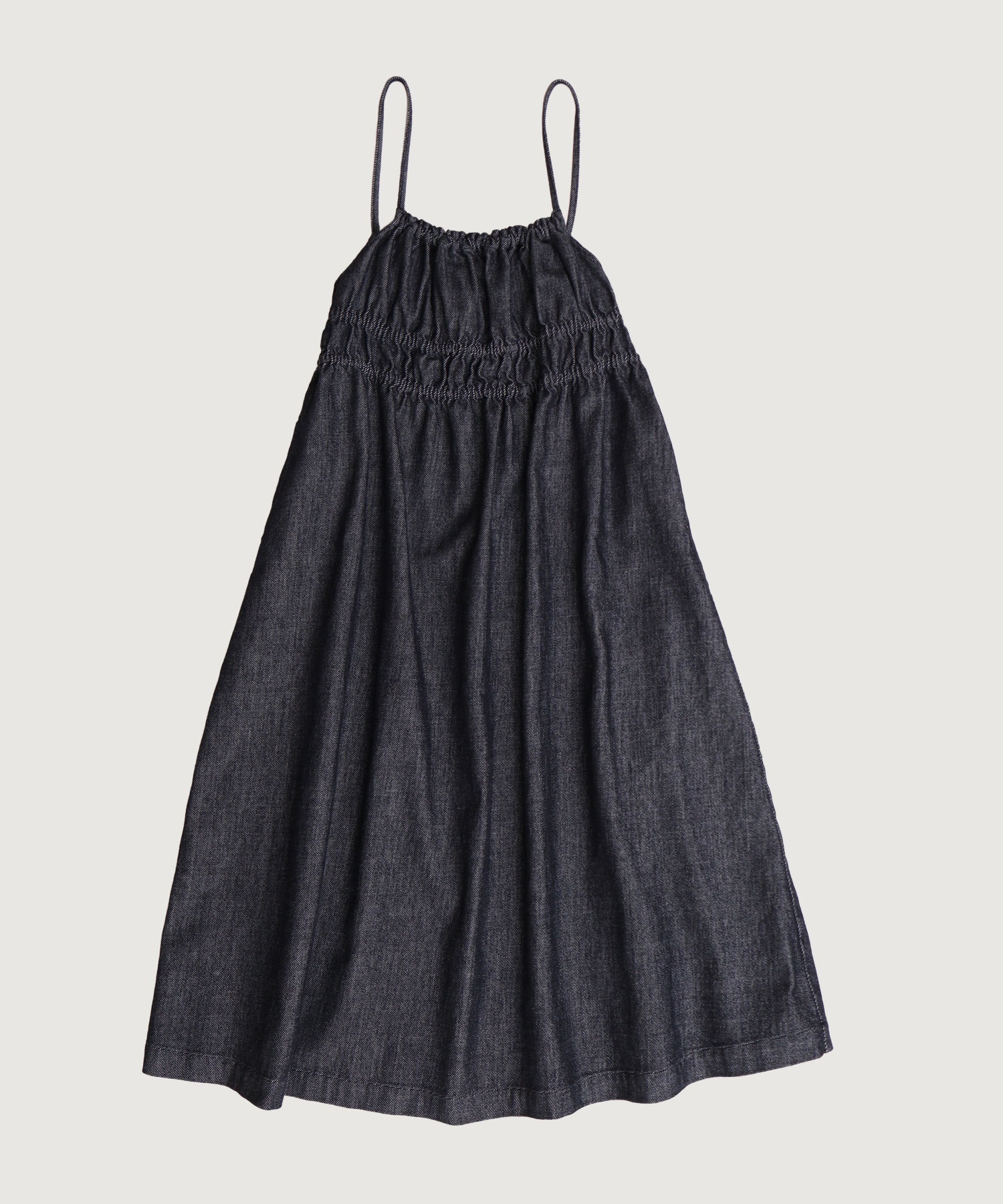 【予約販売】たゆたゆデニム キャミワンピース(クロ-F)