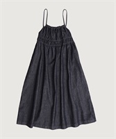 【予約販売】たゆたゆデニム キャミワンピース(クロ-F)