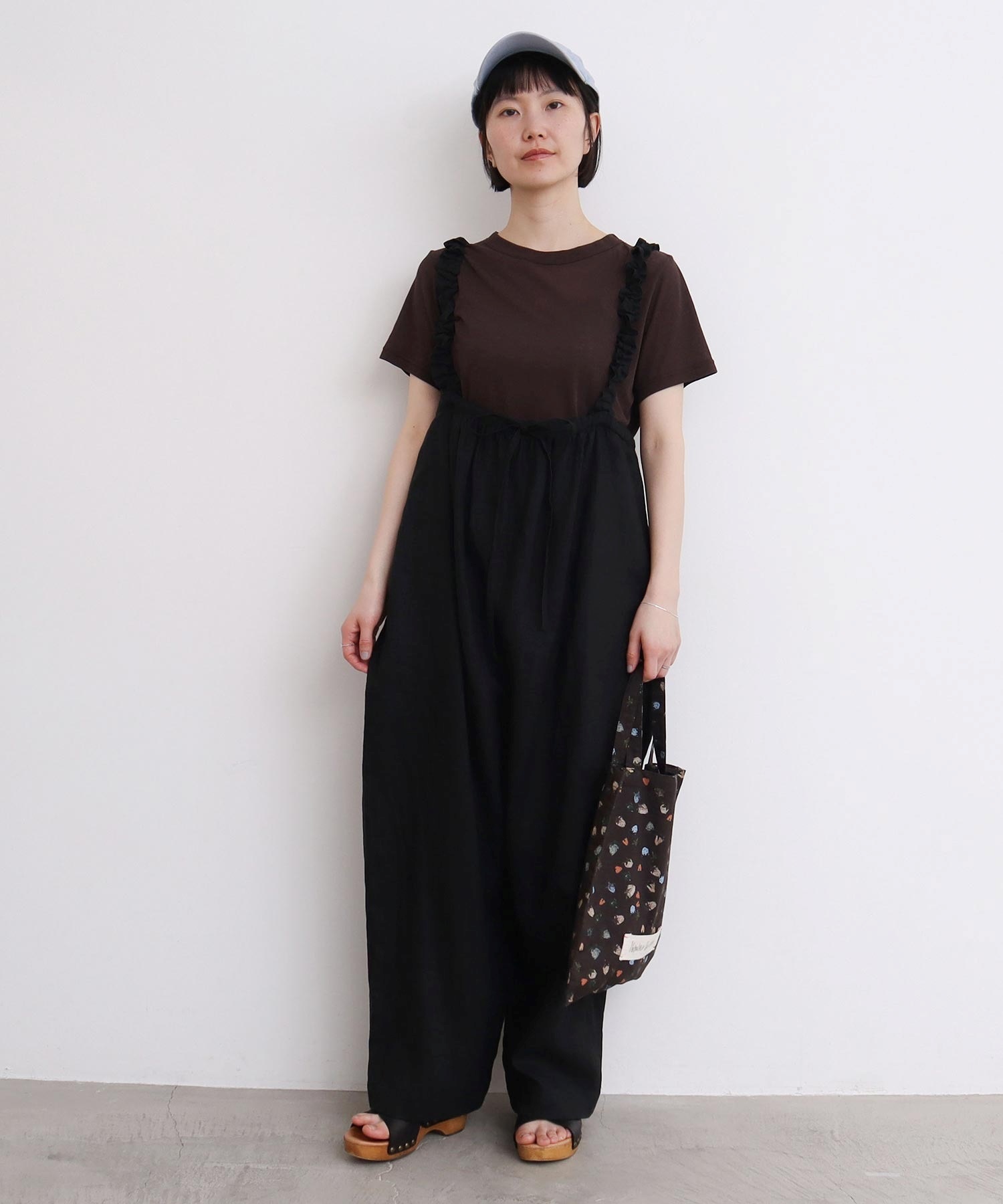 麻のしぼるリボン つりパンツ