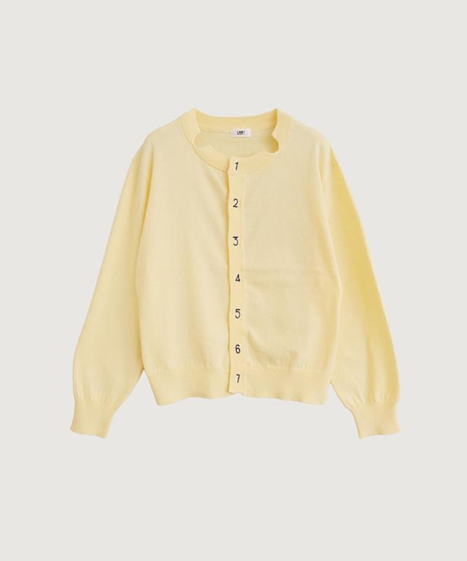 【予約販売】コットン数字刺繍　クルーカーディガン