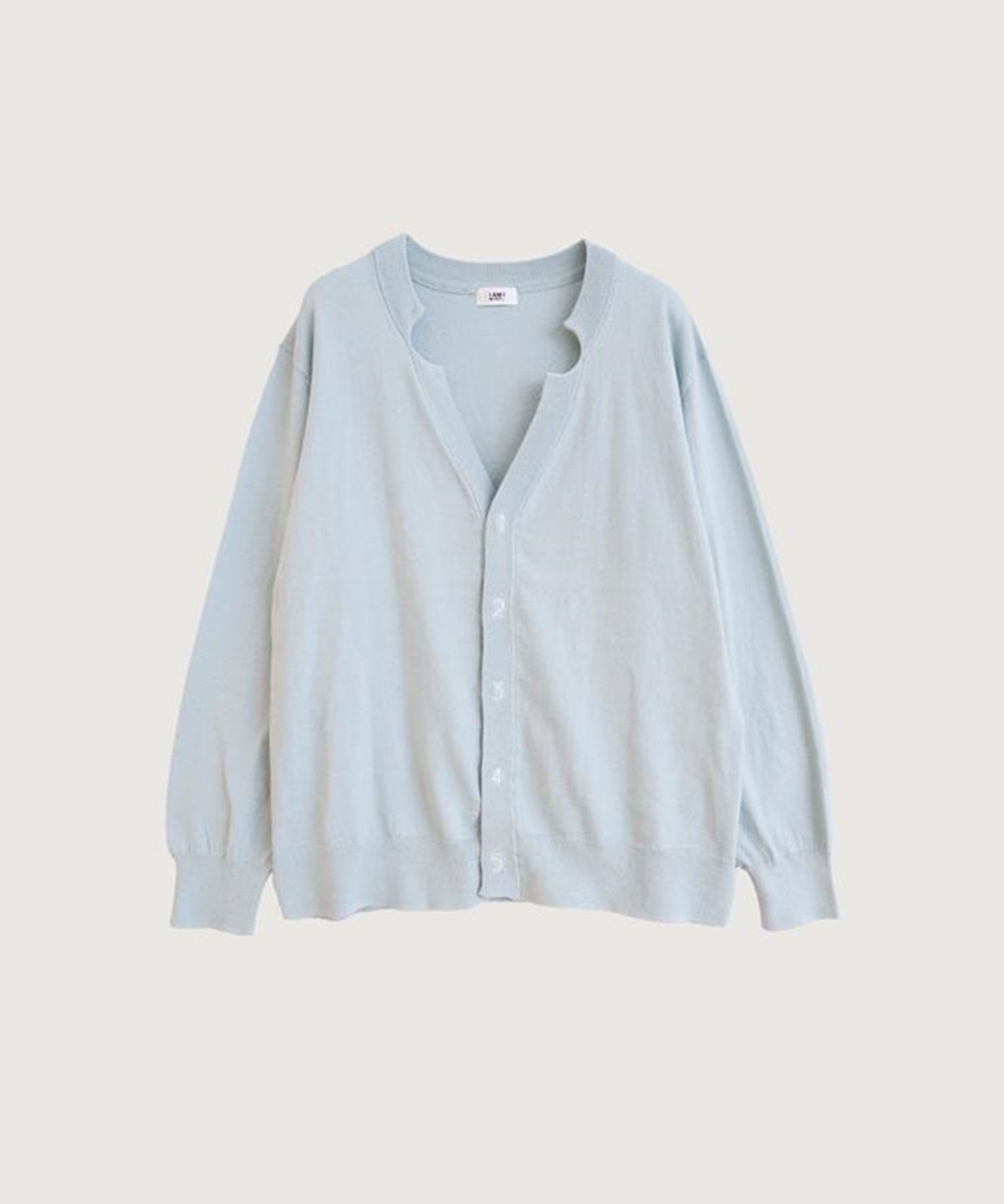 【予約販売】コットン数字刺繍　Vカーディガン