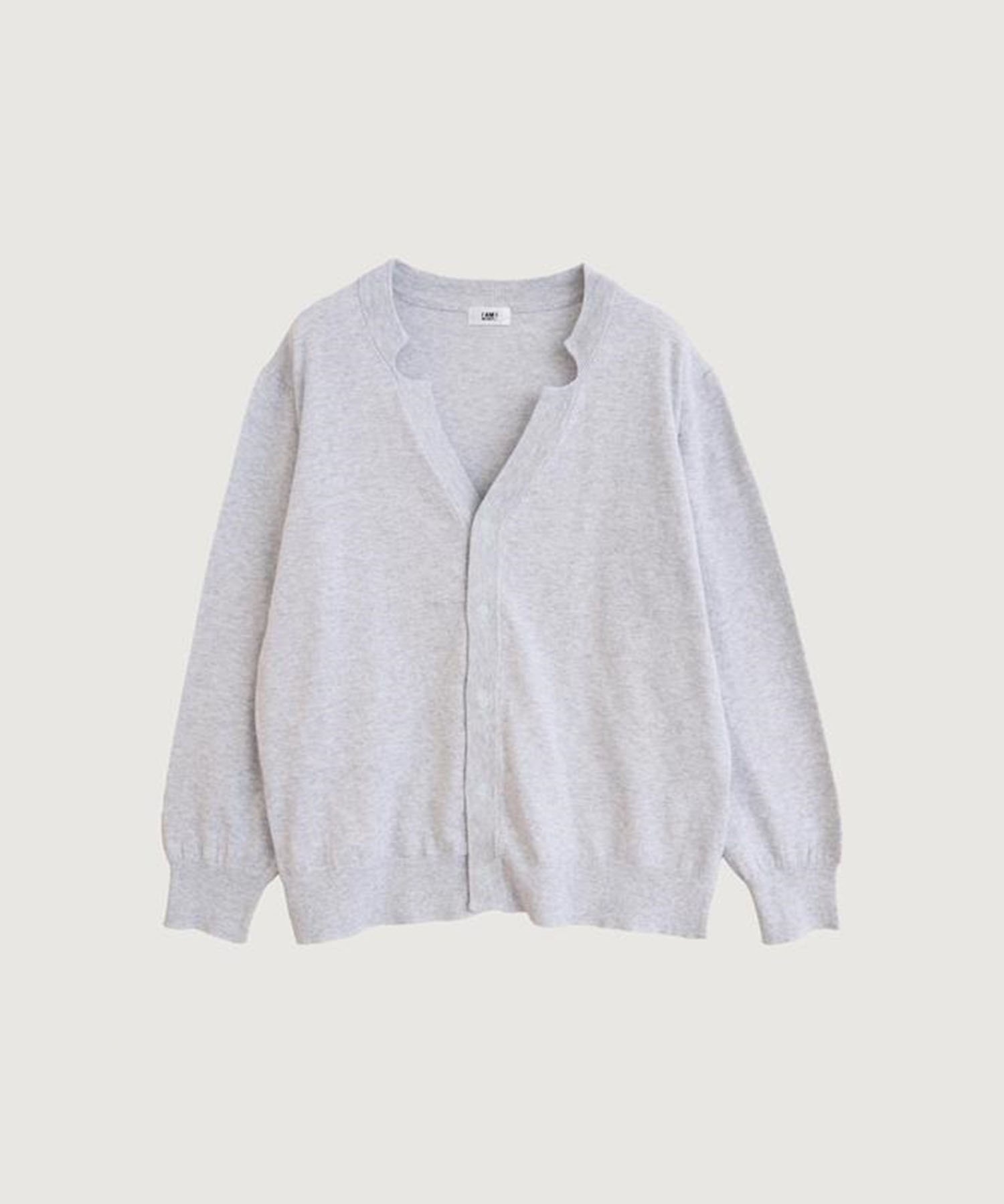 【予約販売】コットン数字刺繍　Vカーディガン