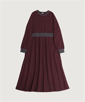 SWEAT RIB flare onepiece(ボルドー-F)