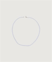 ガラスビーズ ショート ネックレス(シロ-F)