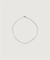 ガラスビーズ ショート ネックレス(クリア-F)