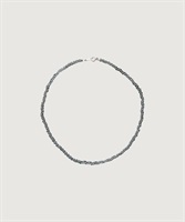 ガラスビーズ ショート ネックレス(グレー-F)