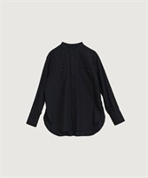 【予約販売】100/２ブロード スタンドカラー シャツ(クロ-F)