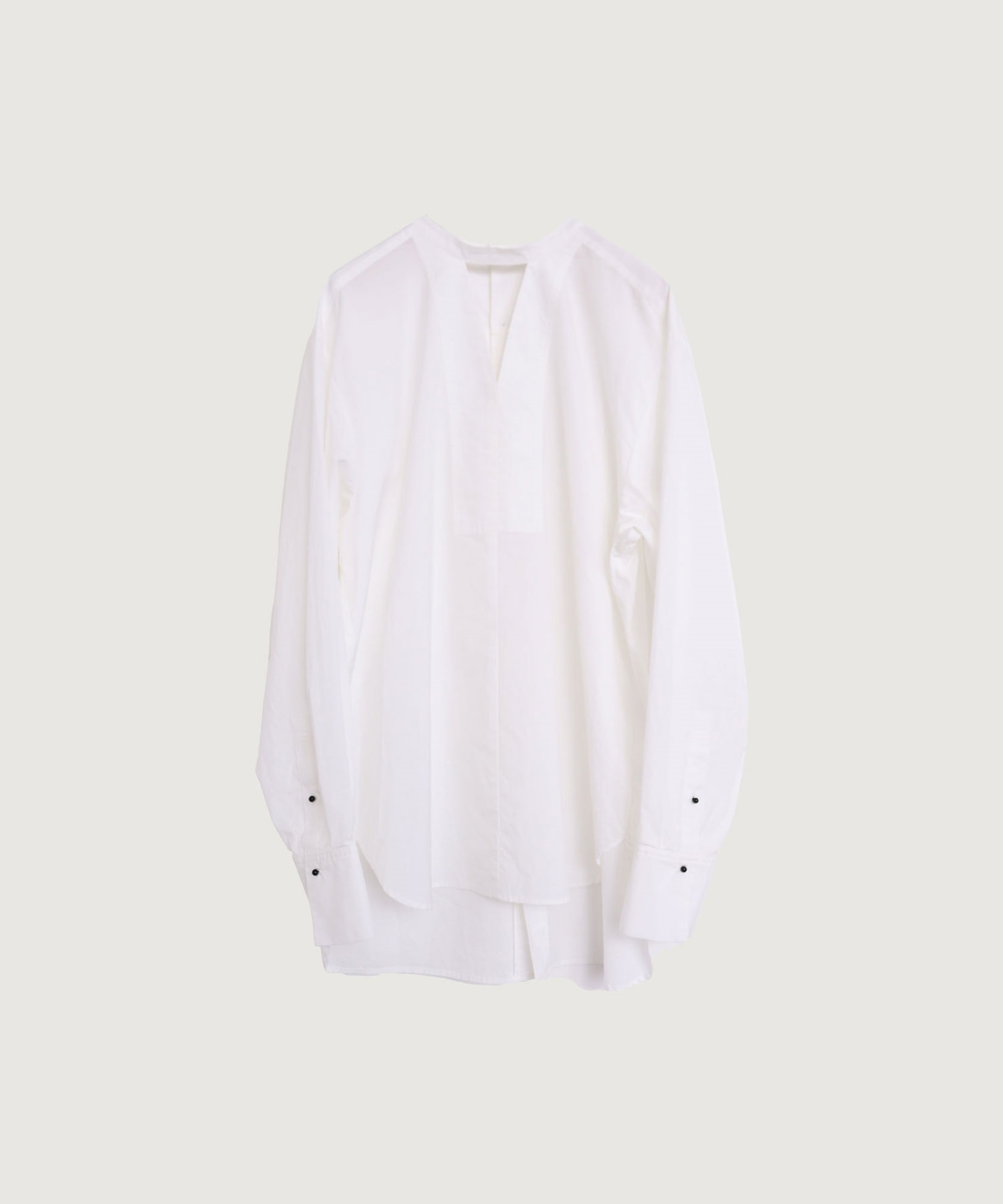 【予約販売】suvinタイプライター スタンドカラーVスリット ブラウス