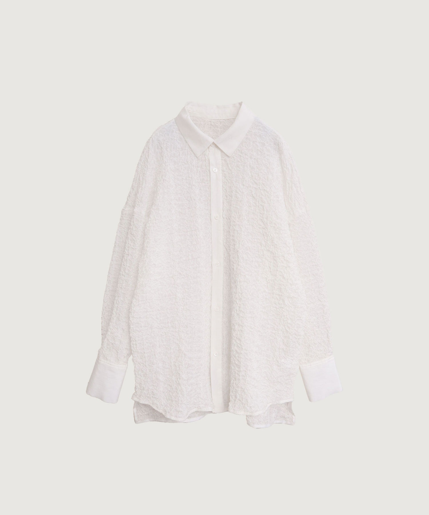 【予約販売】キュプラコットンローン総刺繍 ルーズ シャツ