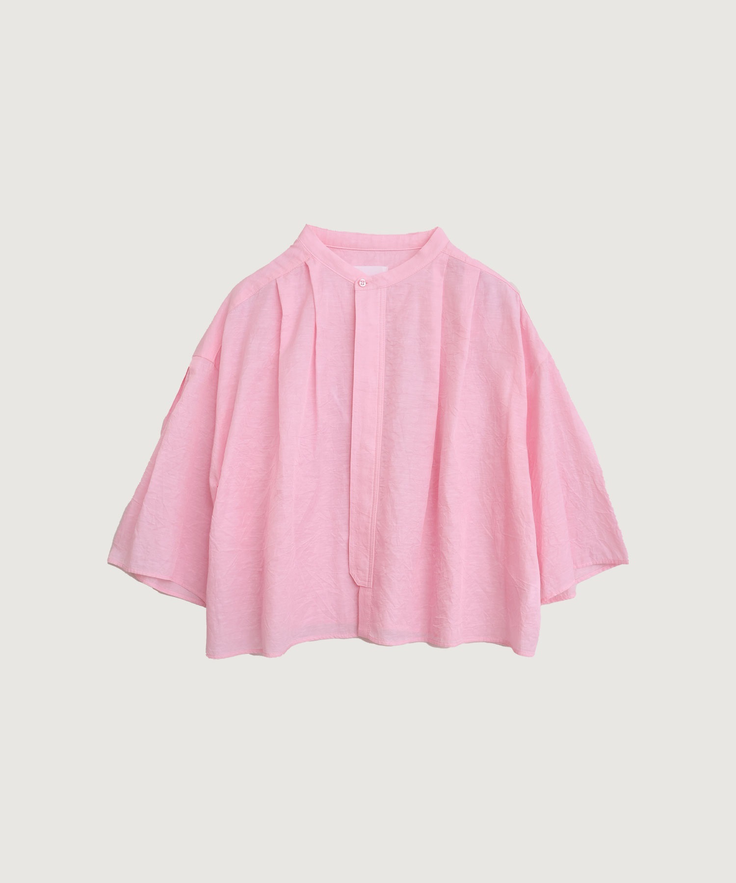 【予約販売】キュプラコットンツイル桐生シワ ショートタック ブラウス