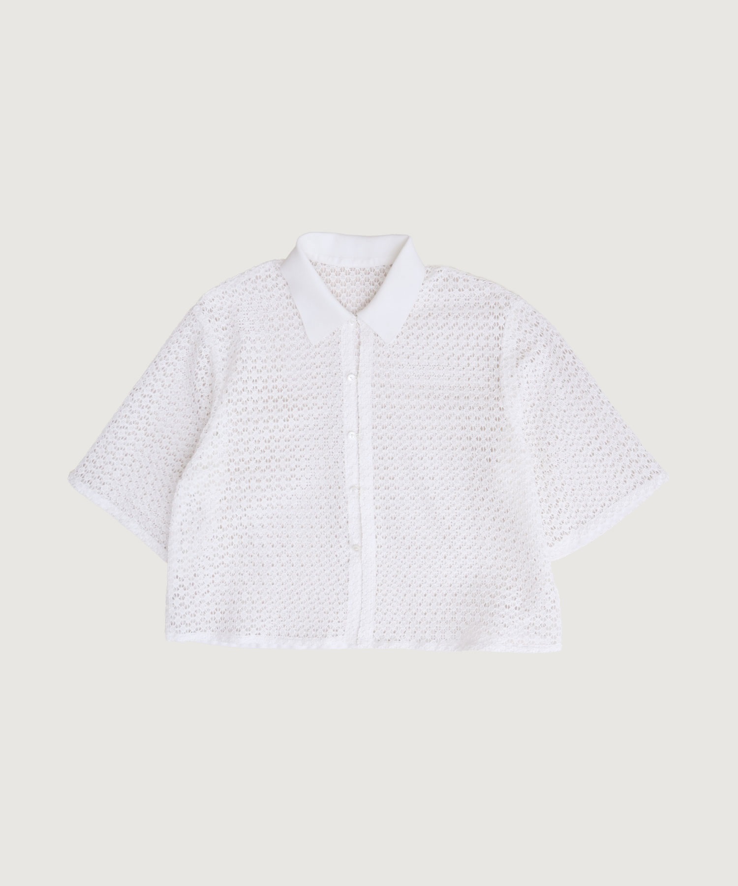 【予約販売】綿ナイロンレース 半袖 シャツ