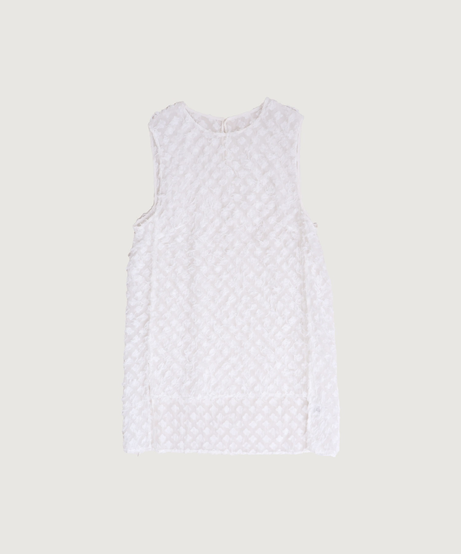 【予約販売】ロングヘアージャカード ノースリ ブラウス