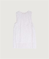 【予約販売】ロングヘアージャカード ノースリ ブラウス(シロ-F)