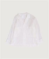 【予約販売】コットンシルクローン 開襟 シャツ(シロ-F)