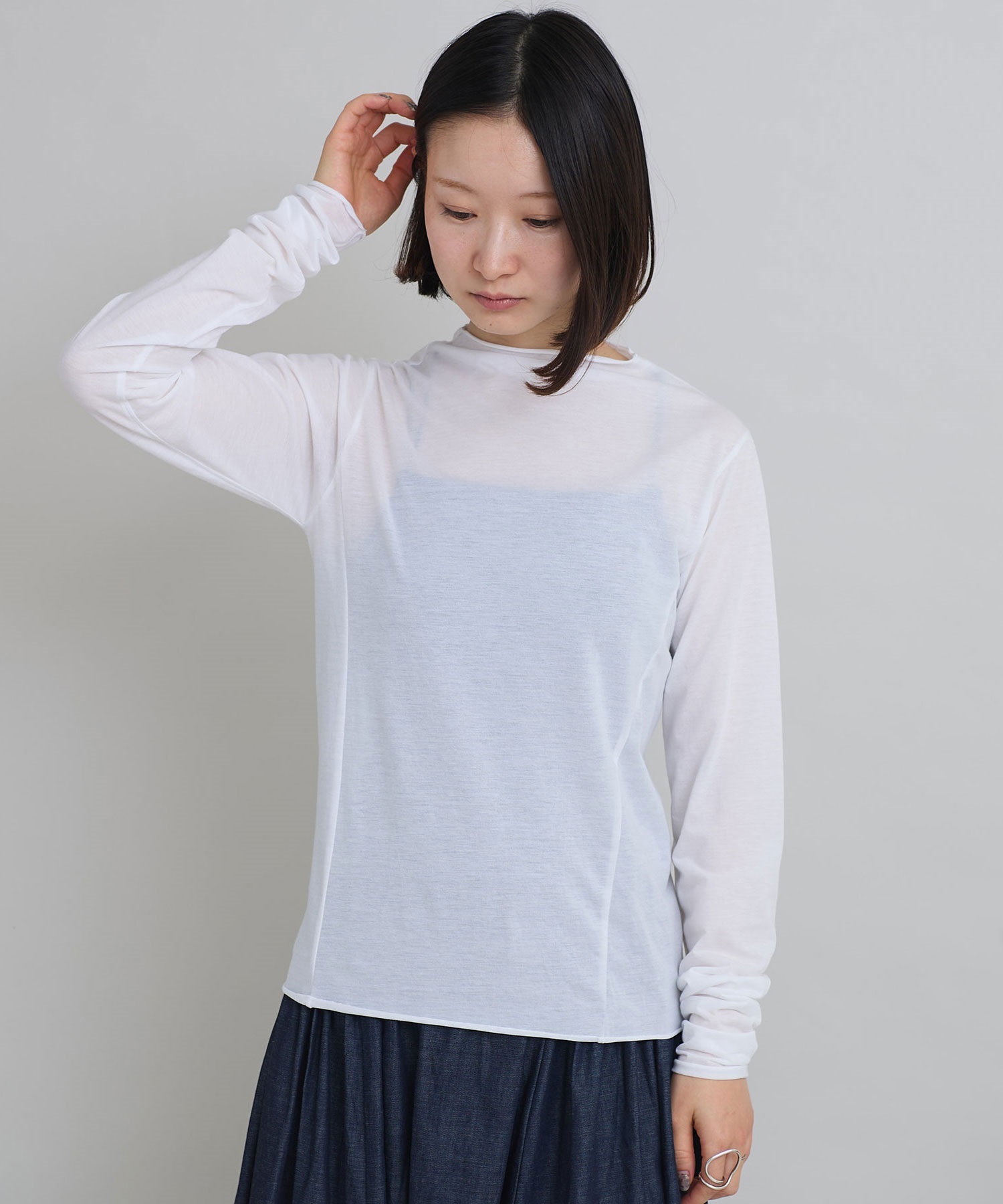 新品タグ付き　iki ナイロンコットン天竺ハーフネックプルオーバー2色セット 商品詳細ページ