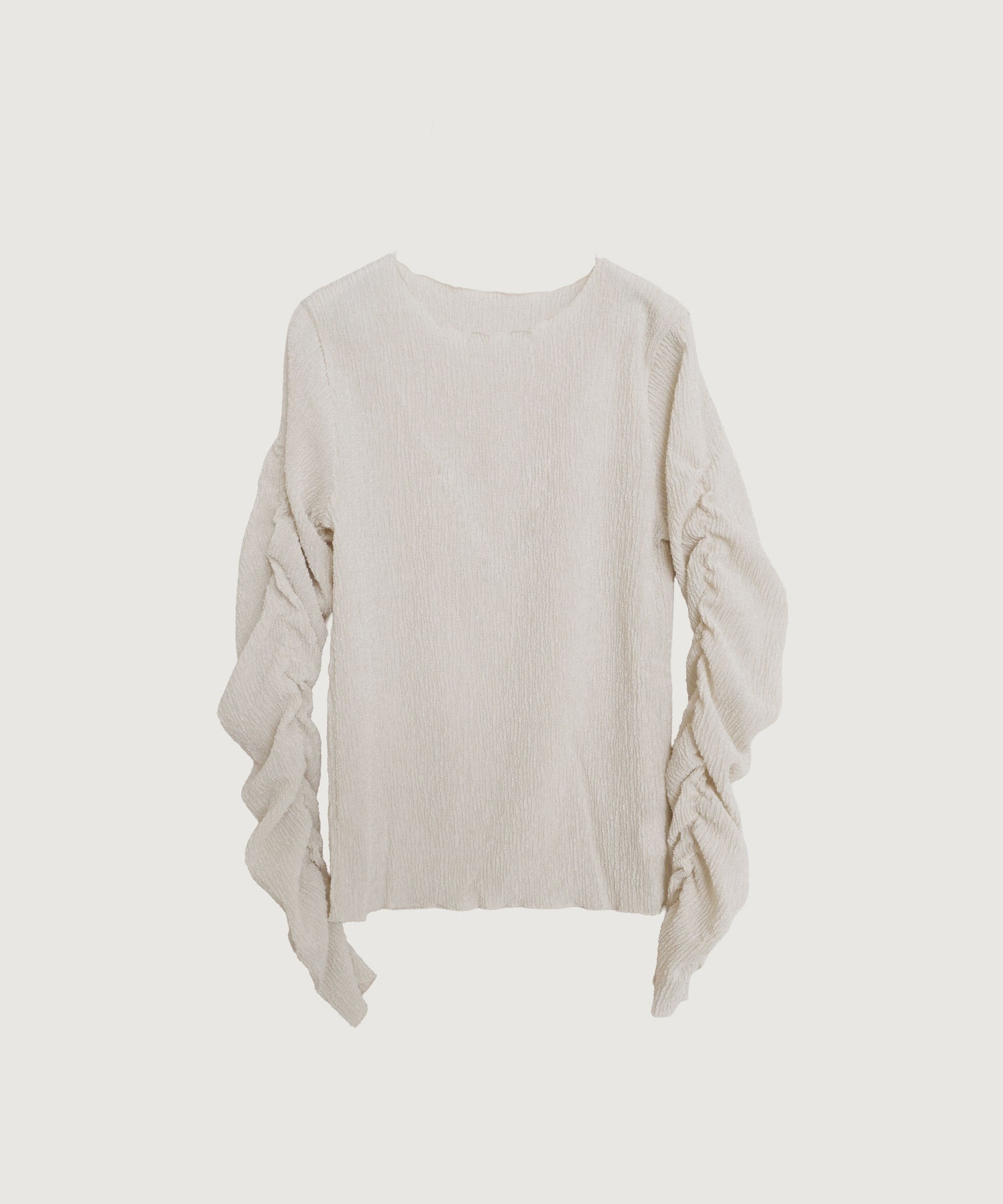 ブークレカールマイヤー 袖シャーリング プルオーバー(キナリ-F)