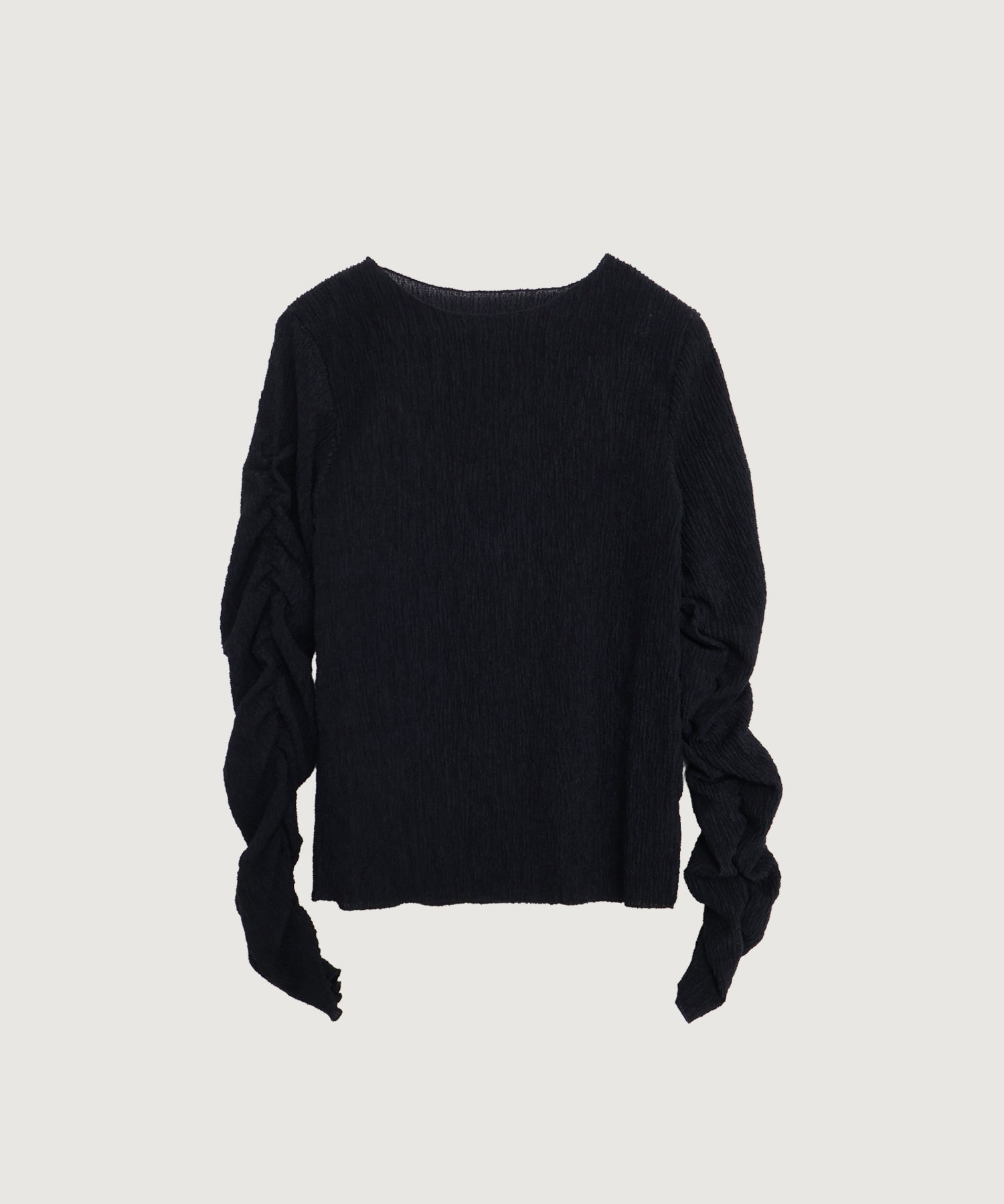 ブークレカールマイヤー 袖シャーリング プルオーバー