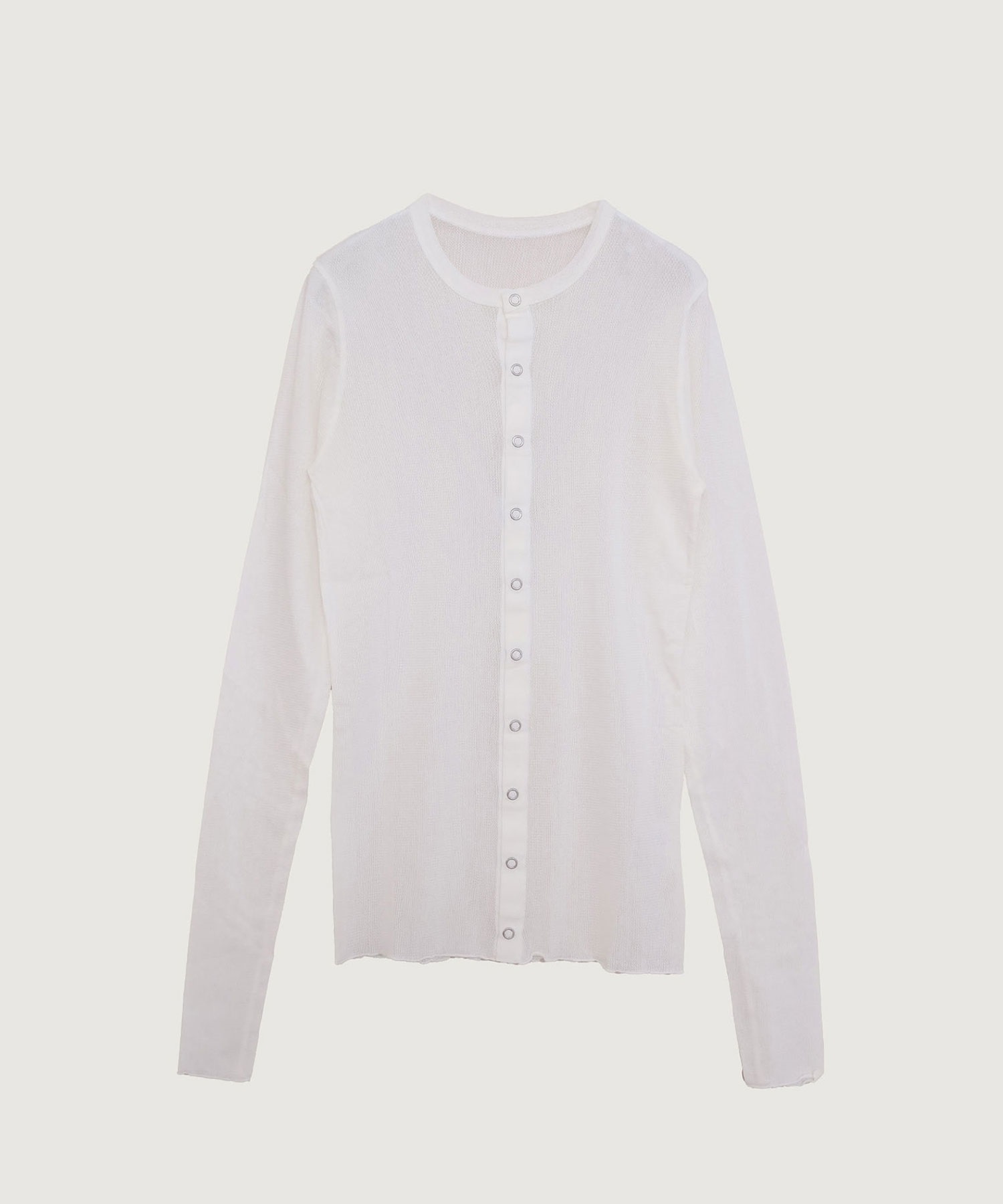 綿チュール ロング カーディガン(シロ-F)