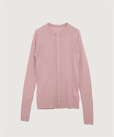 綿チュール ロング カーディガン(ピンク-F)