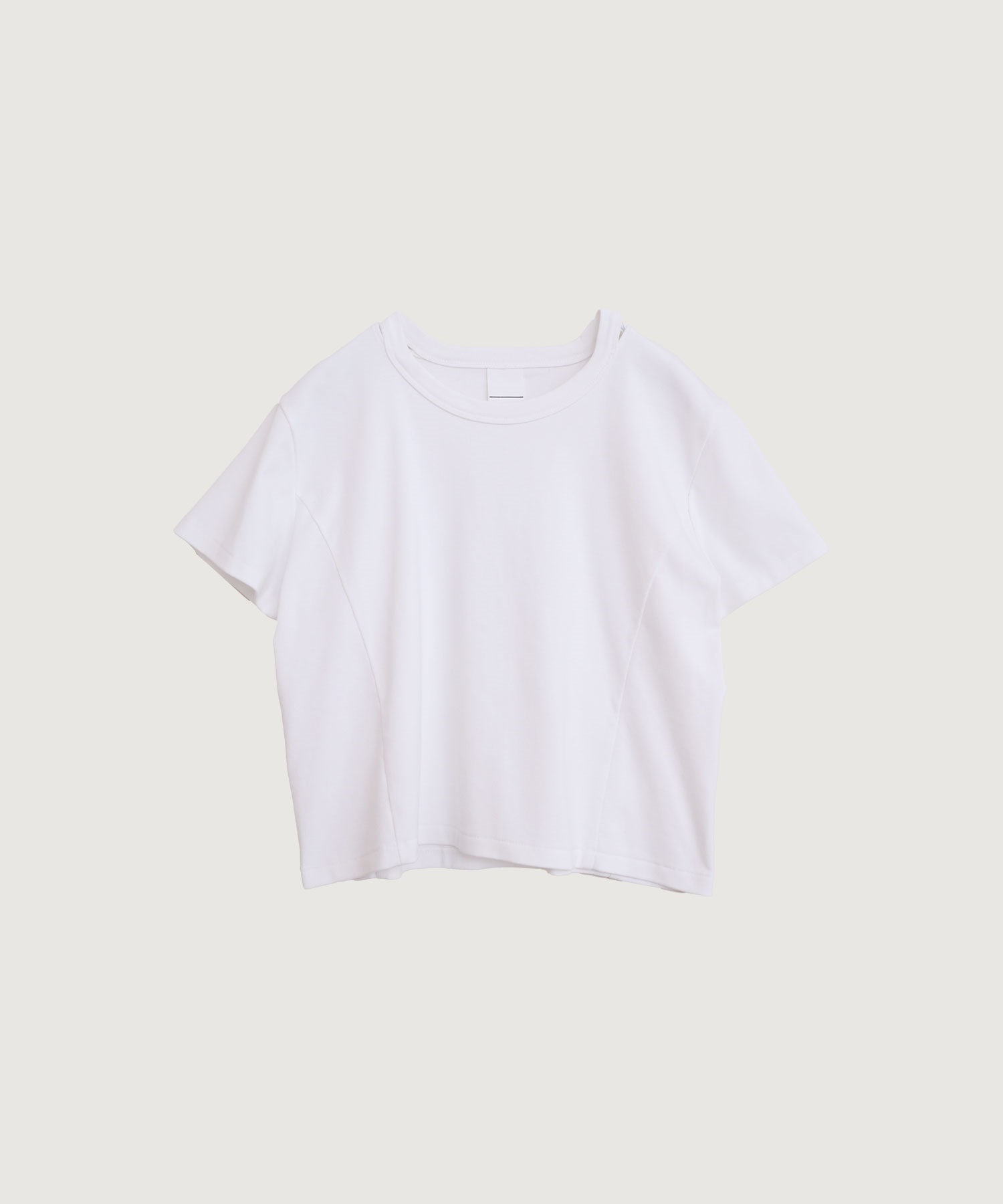 【予約販売】綿モダールフライス スリットネック Tシャツ