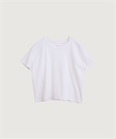 【予約販売】綿モダールフライス スリットネック Tシャツ(シロ-F)