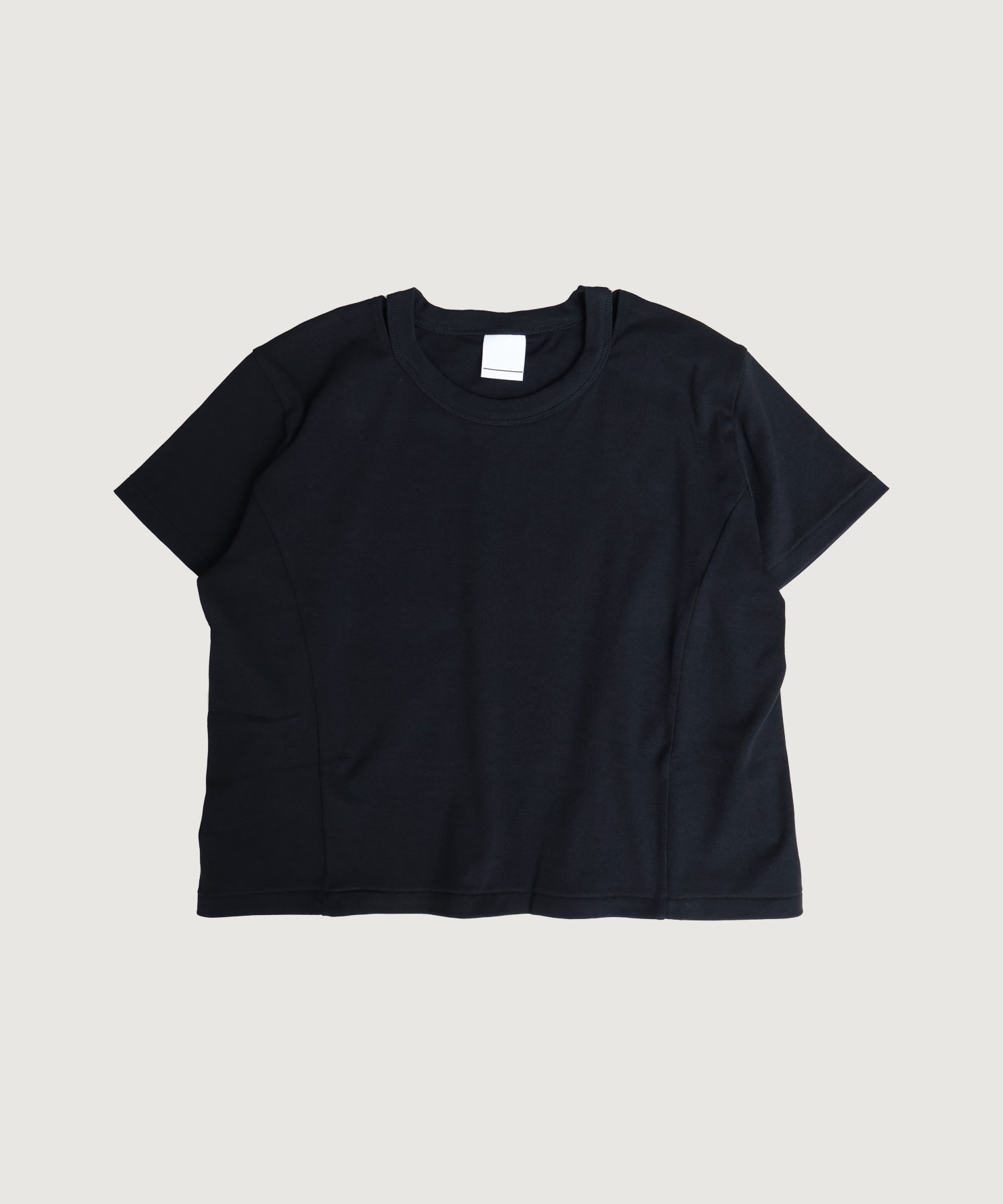 綿モダールフライス スリットネック Tシャツ
